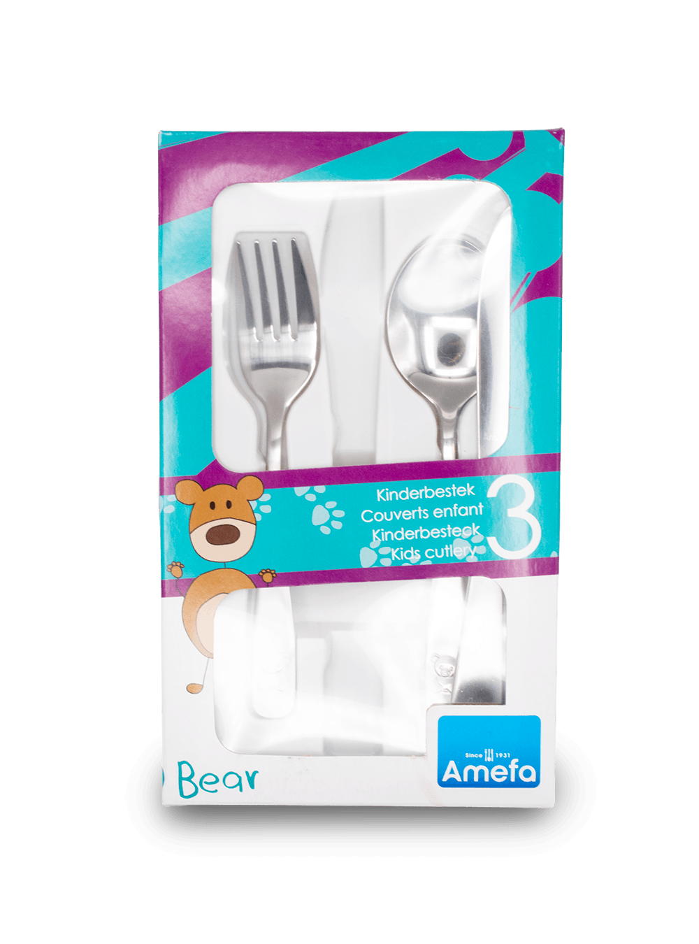 Amefa Children's Cultery Set - Teddy Bear 3pcs