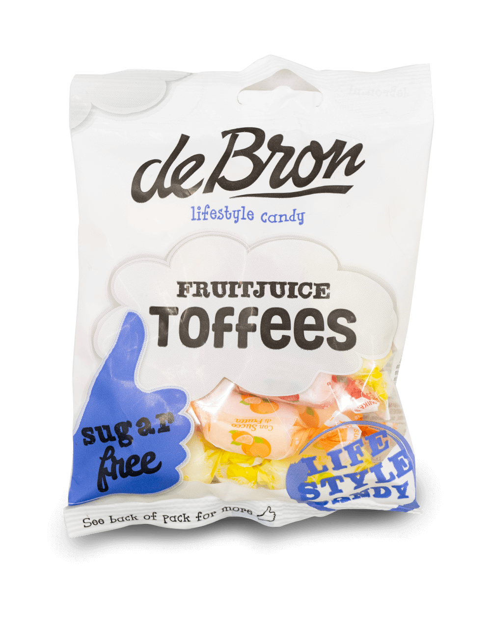 De Bron Sugar Free Fruit Toffees 80g
