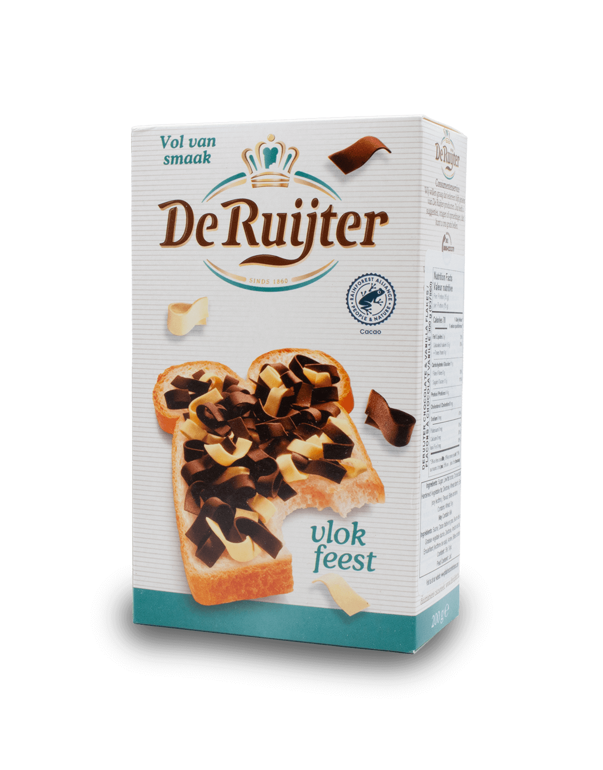 De Ruijter Vlokfeest White and Milk Chocolate Flakes 200g