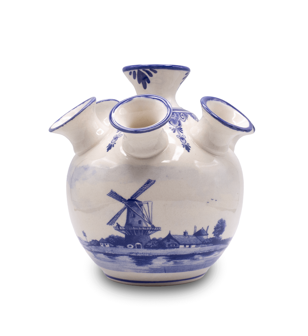 Delft Blue - Vase - Tulips with 7 Stem Holes