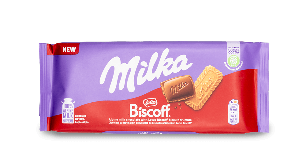 Milka Chocolate Bar - Lotus Biscoff 90g