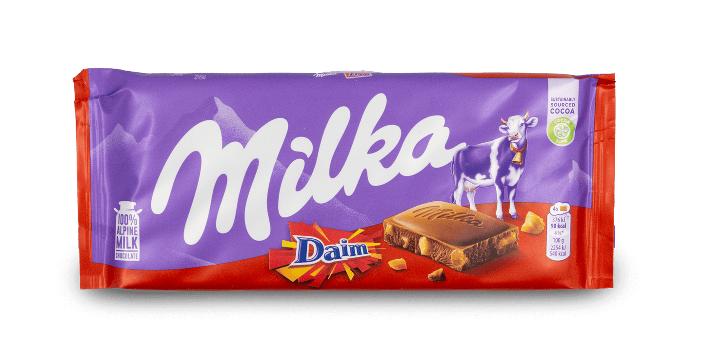 Milka Chocolate Bar - Daim 100g