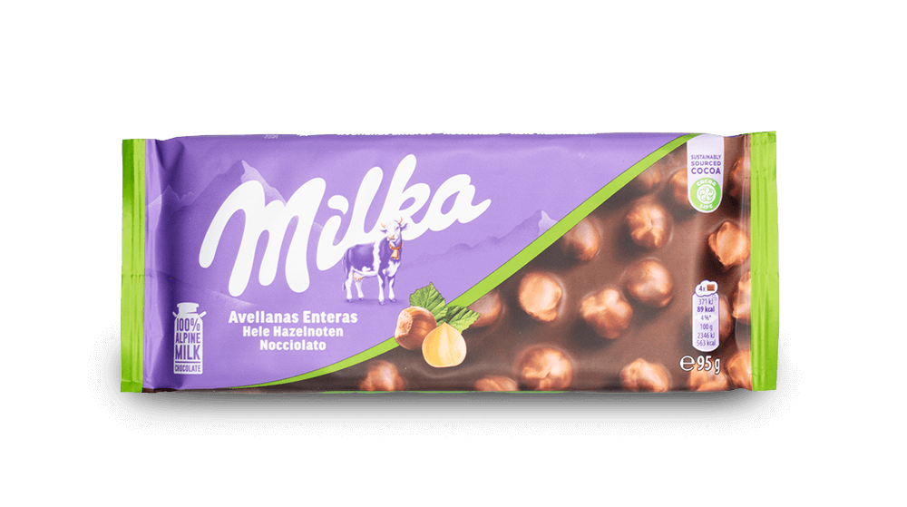 Milka Chocolate Bar - Whole Hazelnut 100g