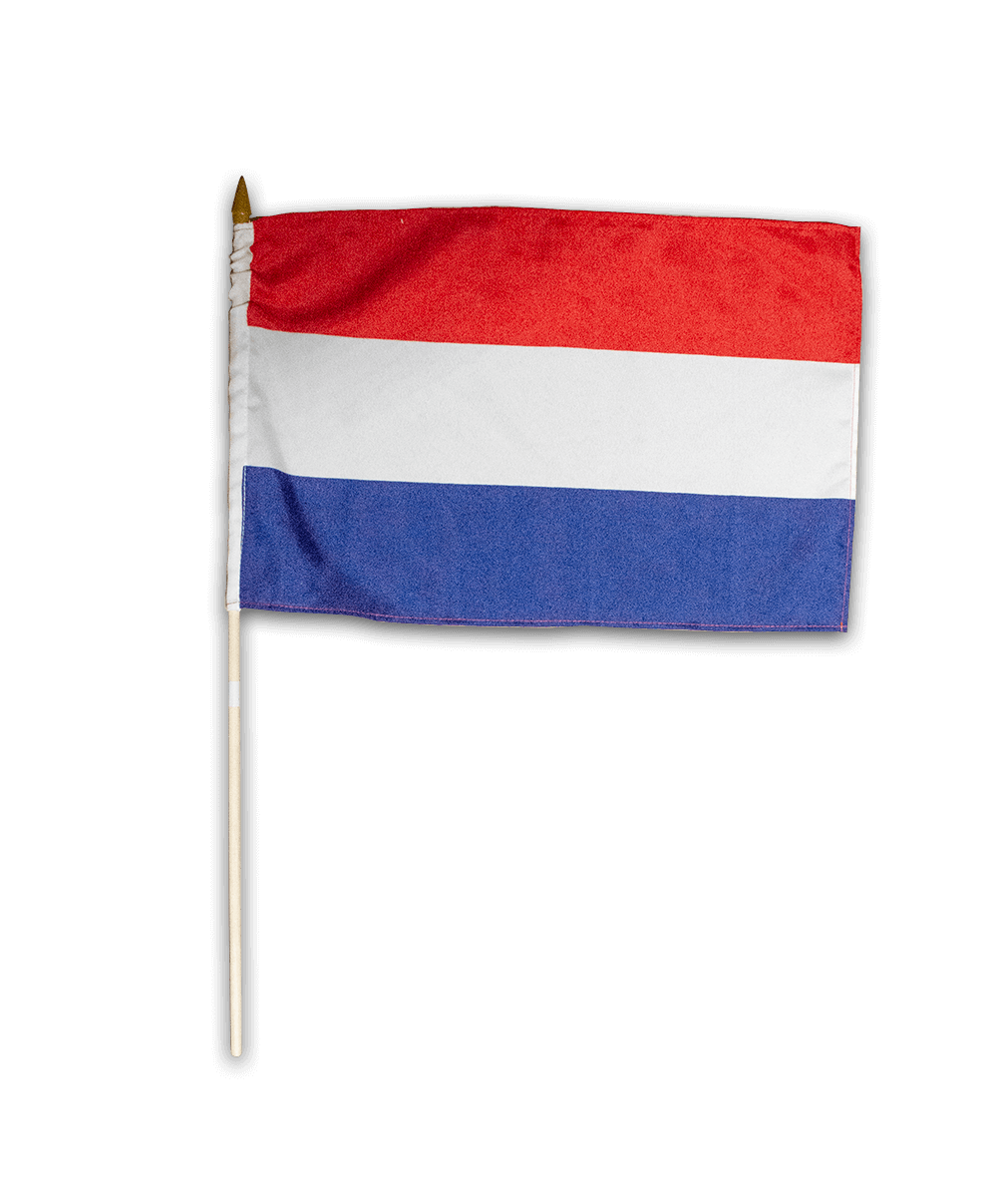 Netherlands Flag On Stick - Large