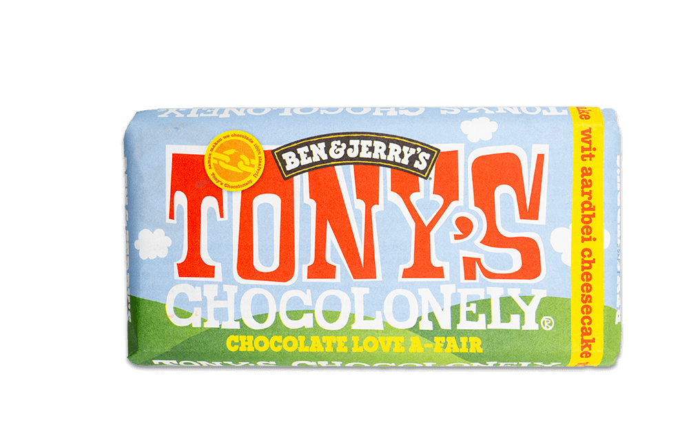 Tony's Chocolonely White Strawberry Cheesecake 180g