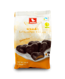 Weiss Dark Chocolate Gingerbread Hearts 150g