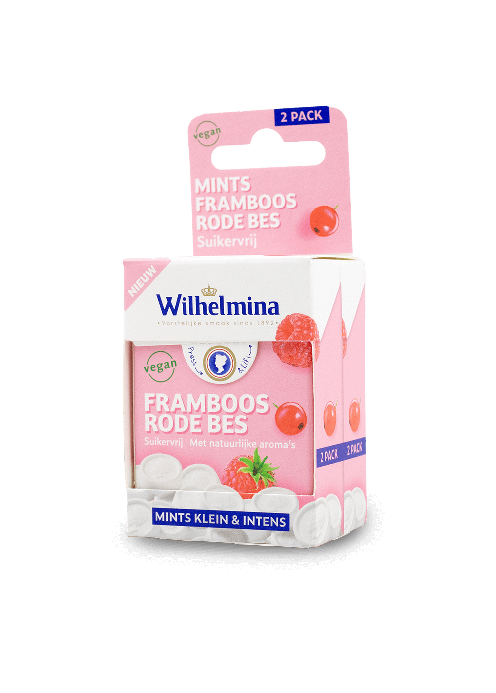 Wilhelmina Sugar Free Raspberry Mints 2pk 60g
