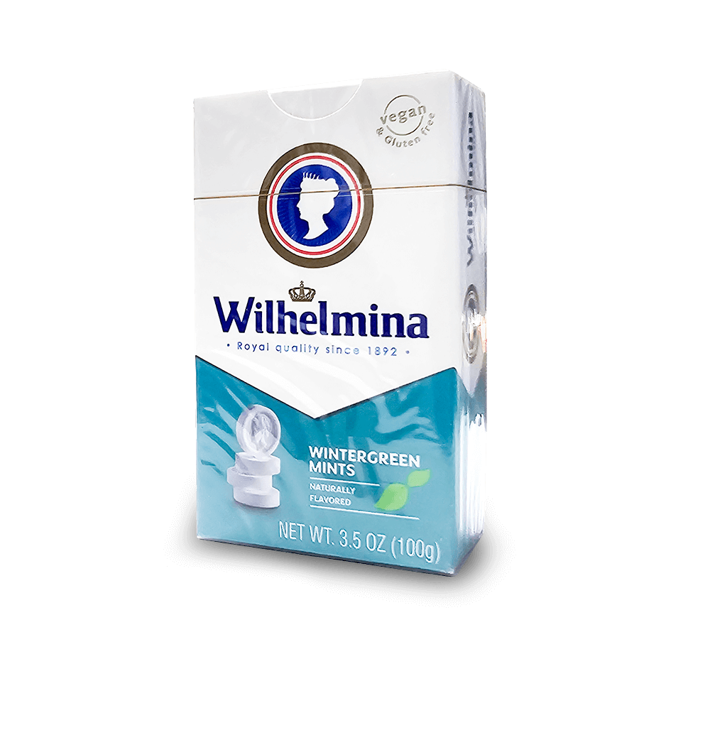 Wilhelmina Wintergreen Mints Box 100g