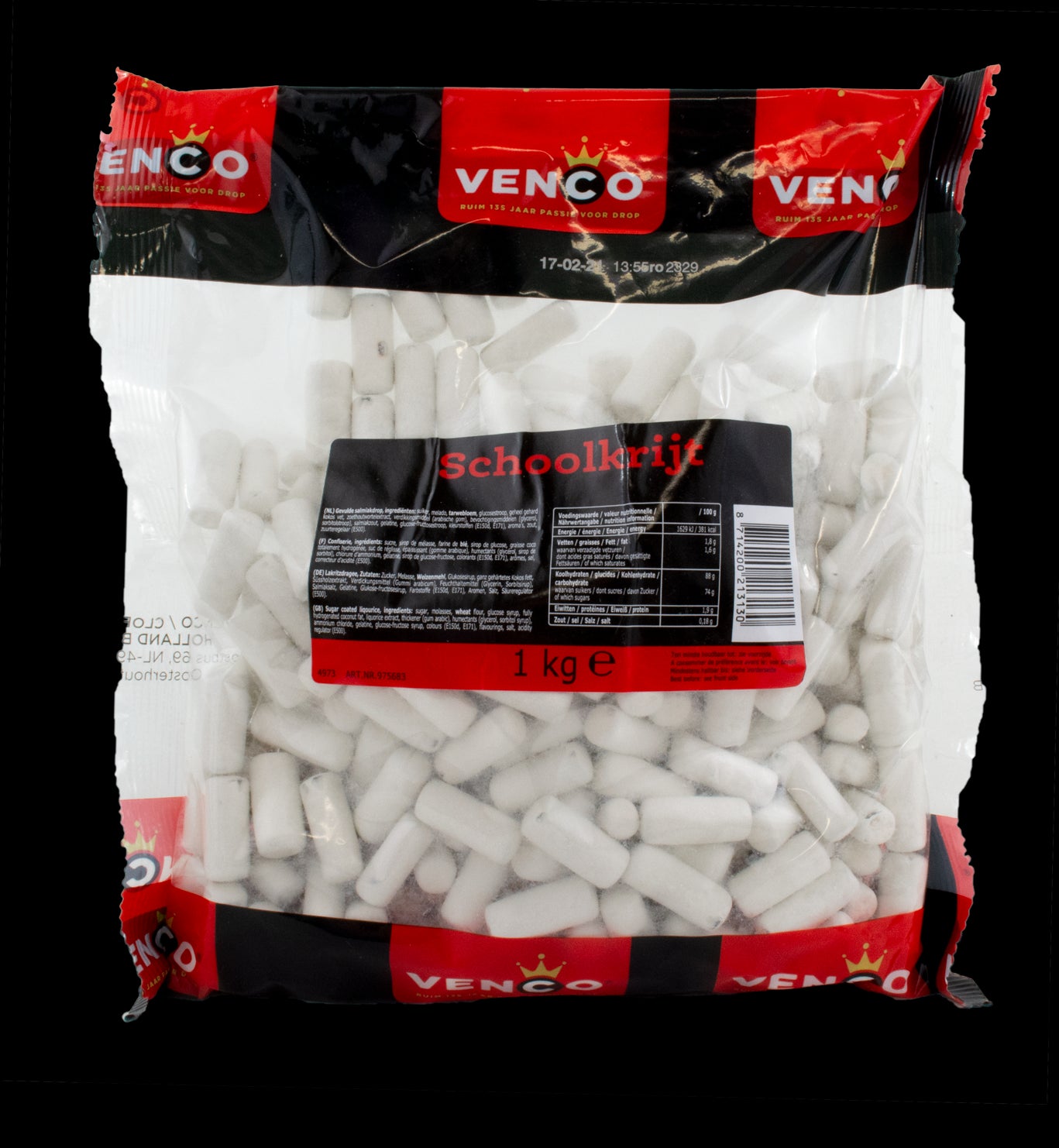 Venco School Chalk Liquorice 1kg