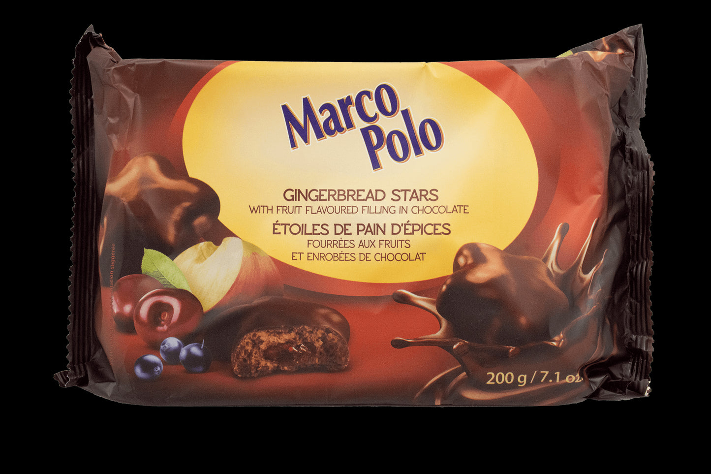 Marco Polo Chocolate Covered Fruit Filled Gingerbread 200g
