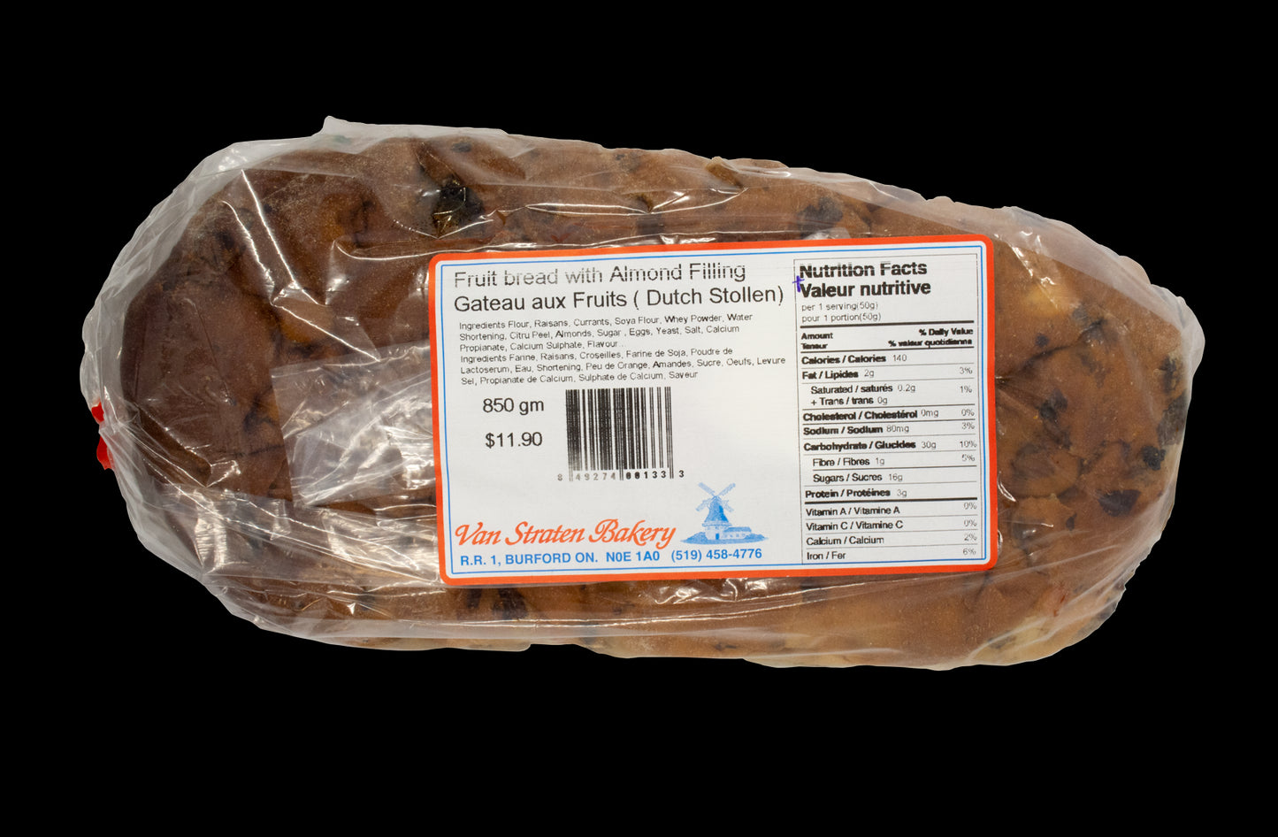 Van Straten Bakery Stollen - Medium