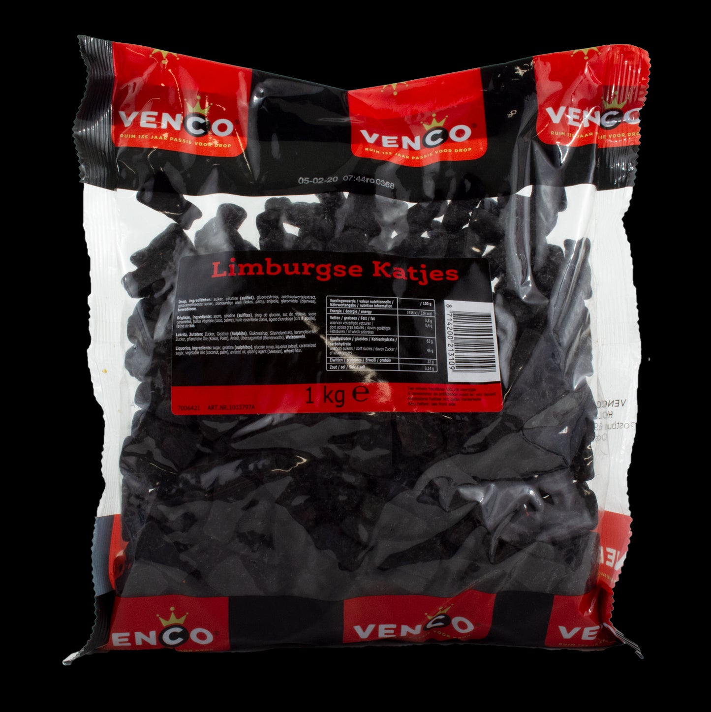 Venco Katjes Cat Liquorice Limburgse 1kg