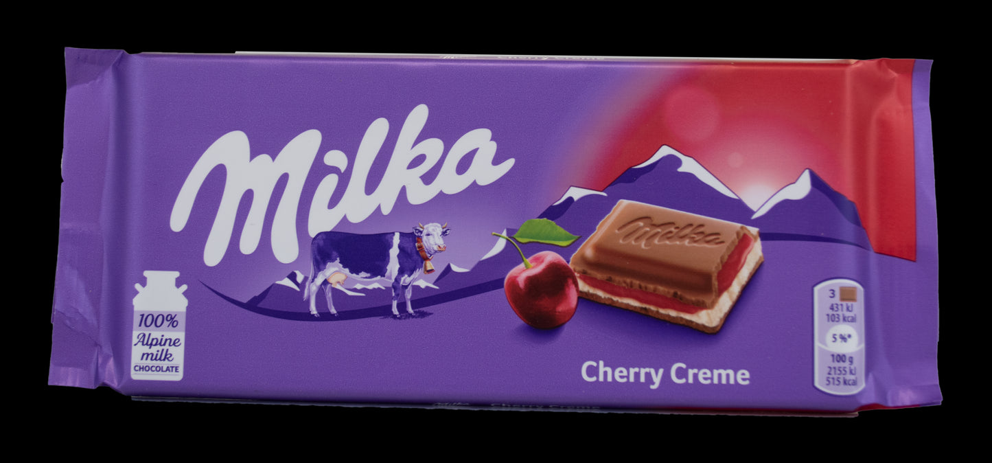 Milka Chocolate Bar - Cherry Creme 100g