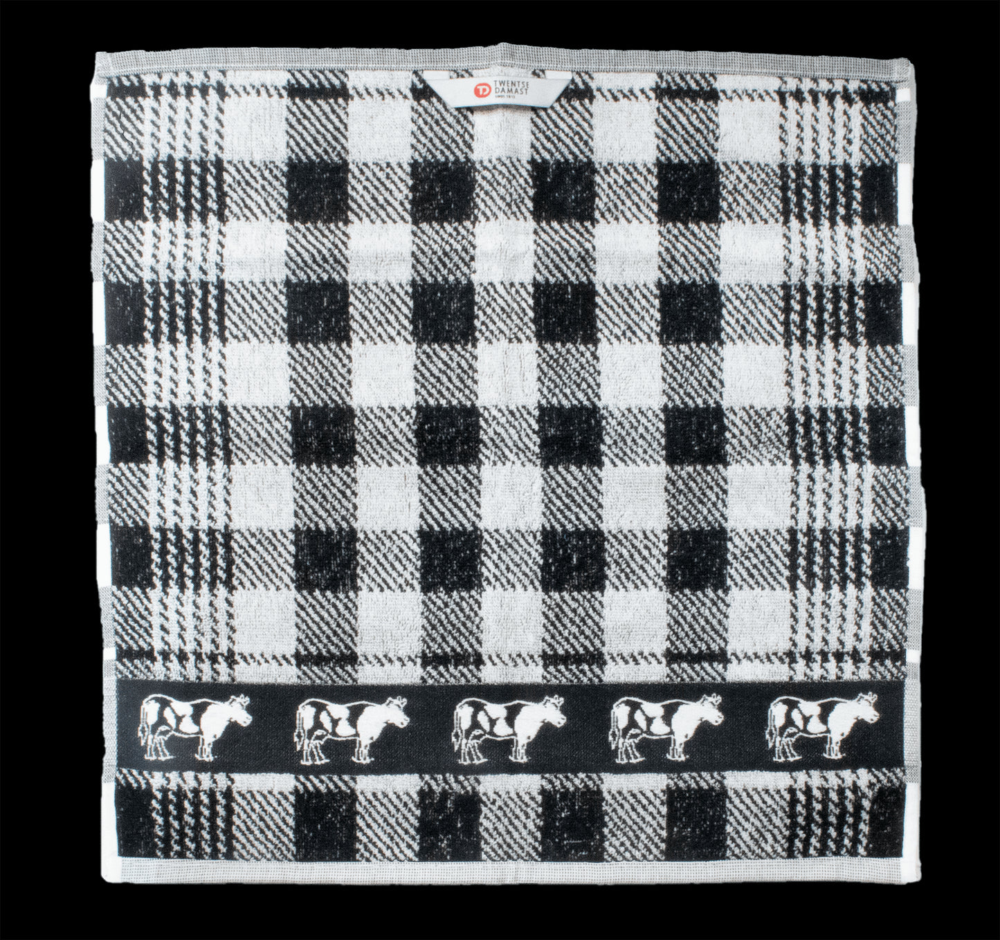 Twentse Kitchen Towel - White & Black Cow