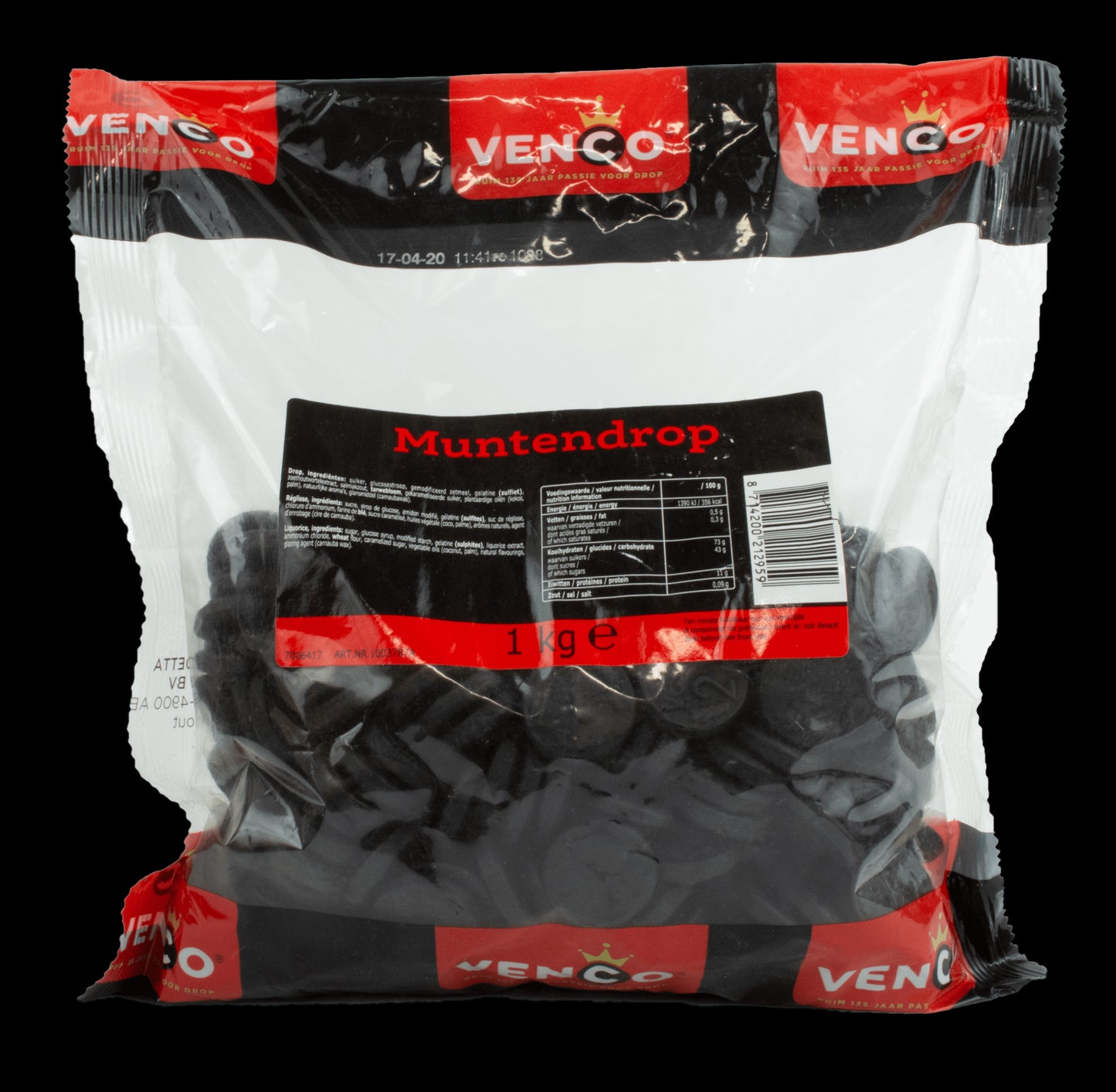 Venco Muntdrop Coin Liquorice 1kg