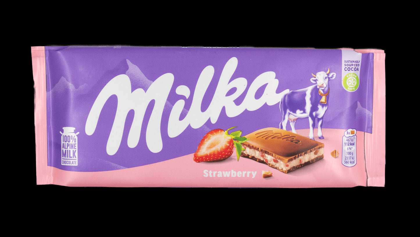 Milka Chocolate Bar - Strawberry 100g