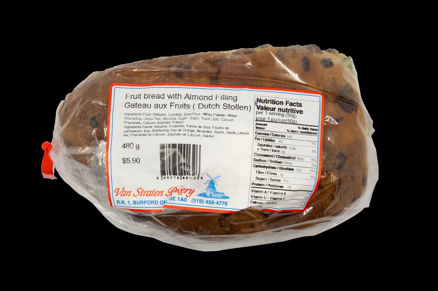 Van Straten Bakery Stollen - Small