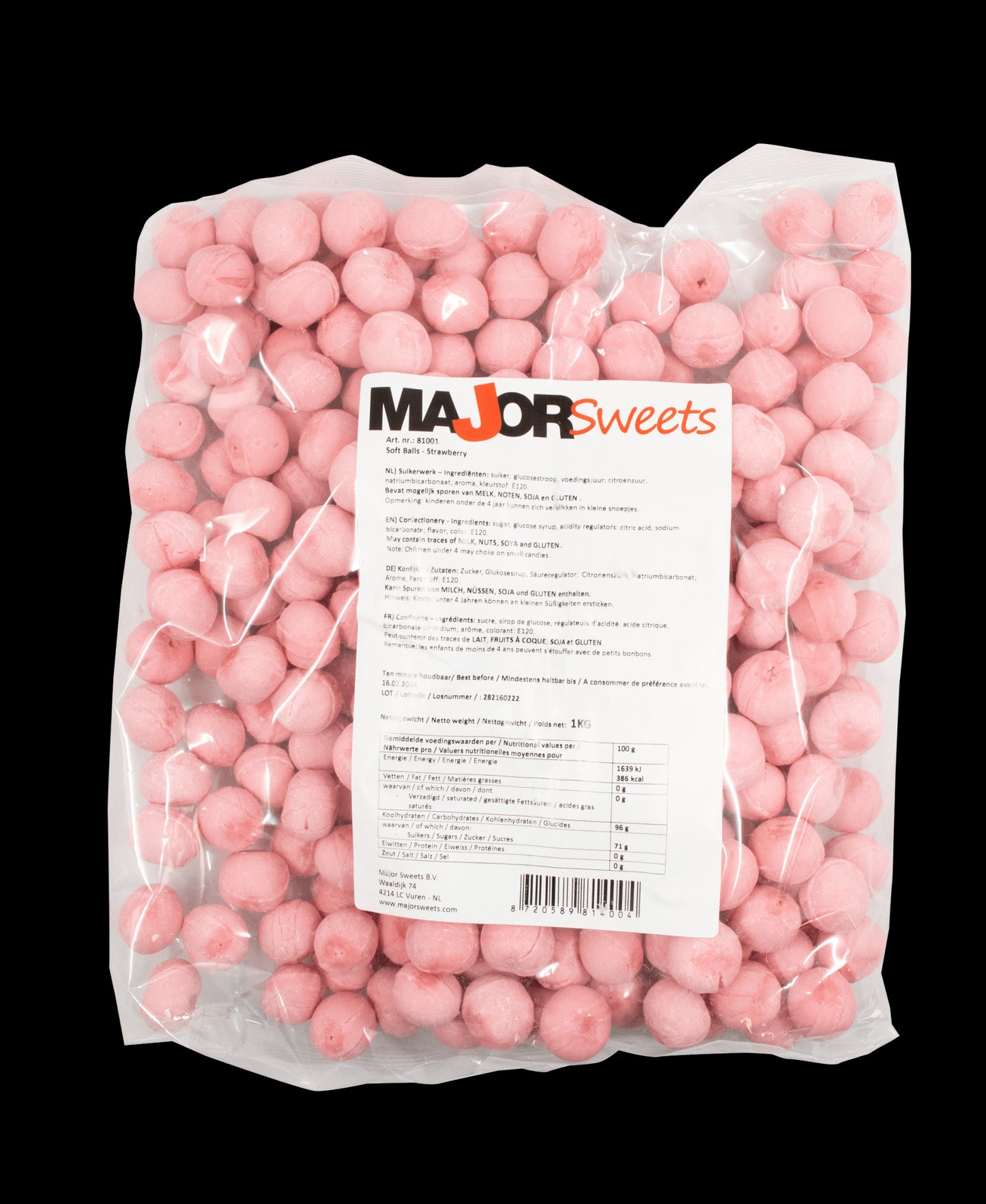 Major Sweets Strawberry Balls 1kg