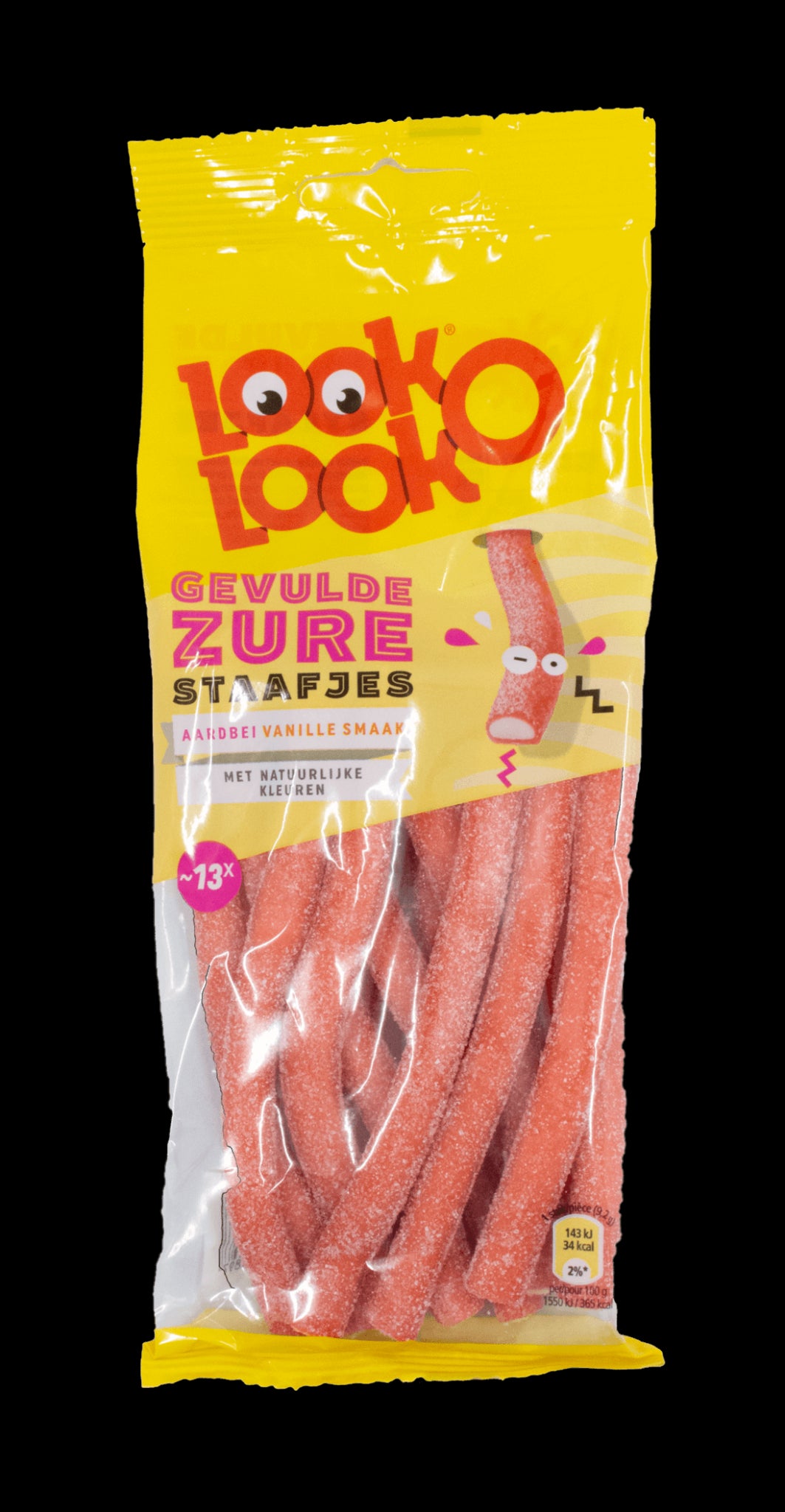 Look-O-Look Filled Sour Sticks - Strawberry Vanilla 125g