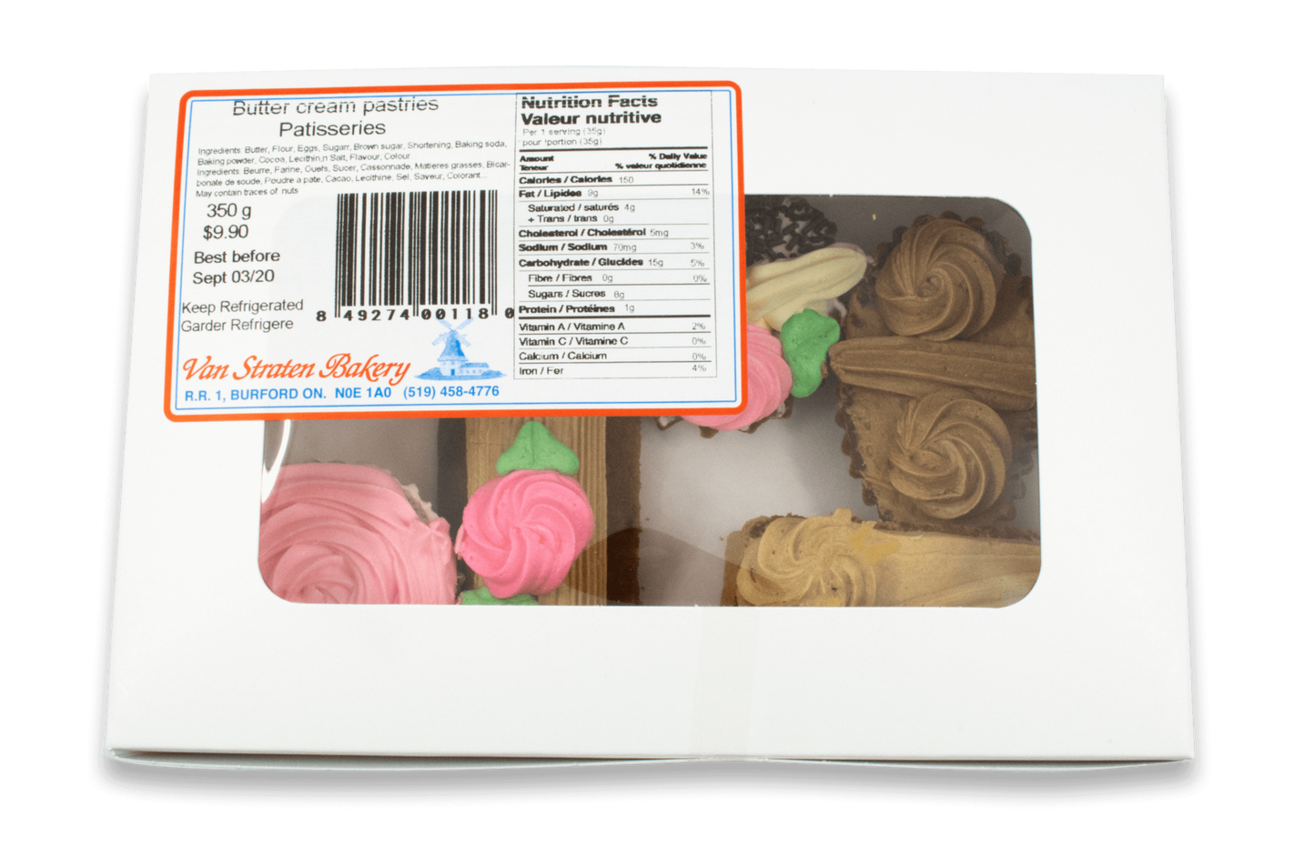 Van Straten Bakery 6 Butter Cream Pastries