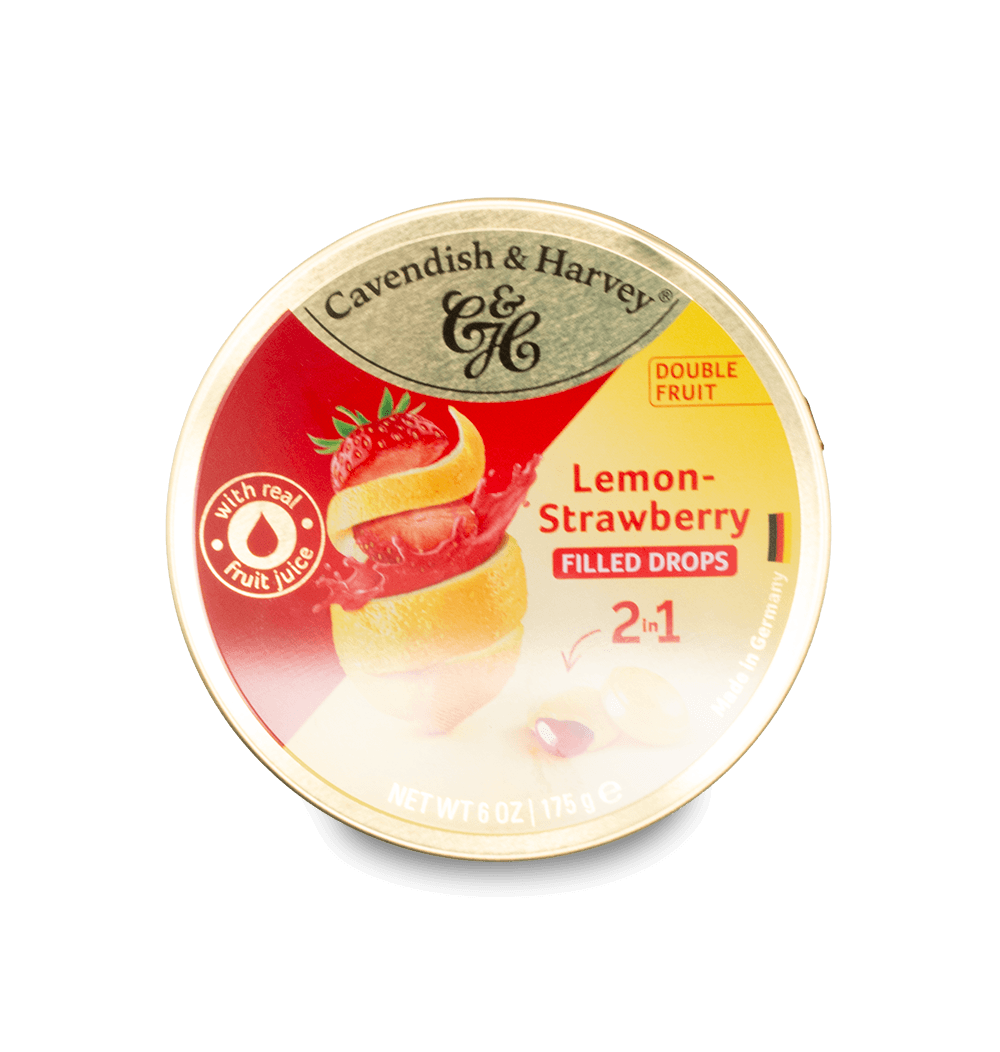 Cavendish & Harvey Lemon Strawberry Filled Drops 175g