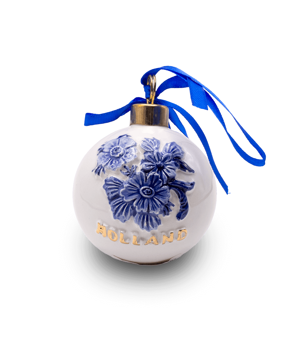 Christmas Ornament - Ball with Tulips Embossed