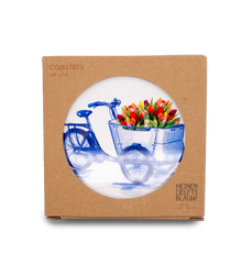 Coasters 4pk - Delft Blue Bicycle