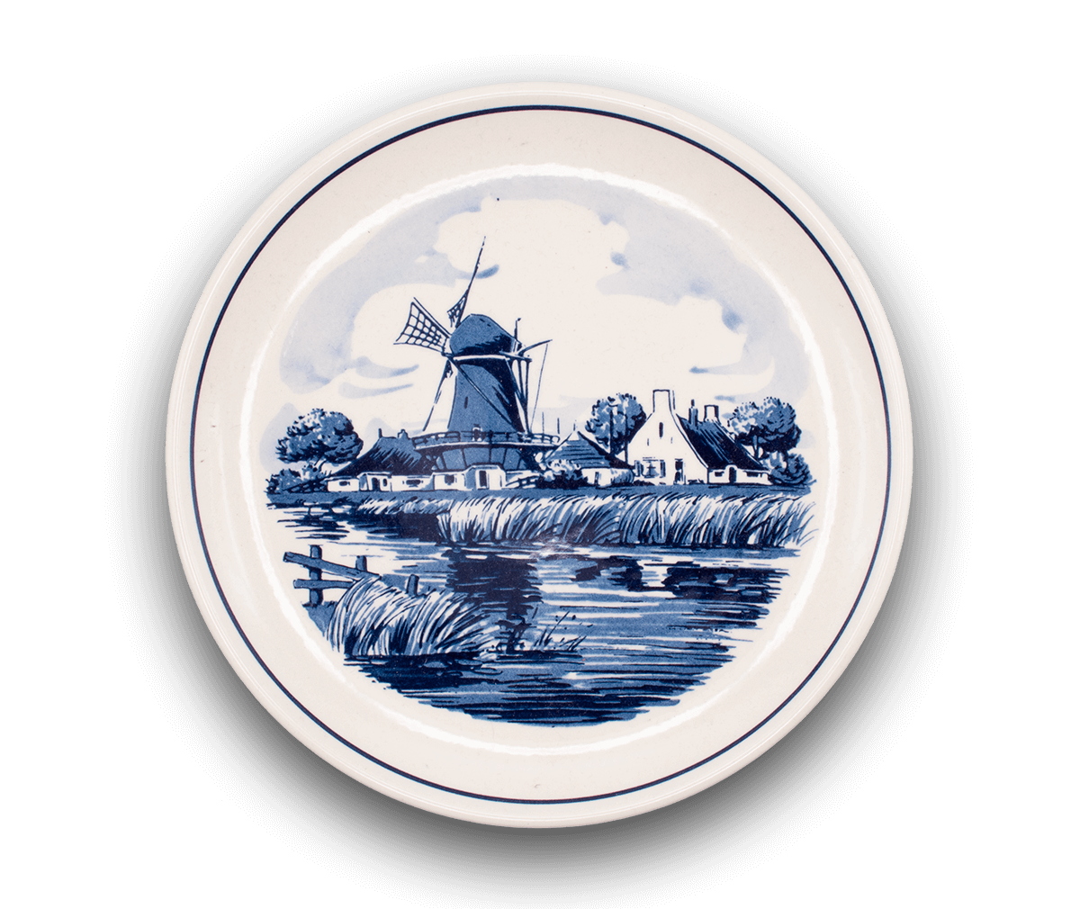 Delft Blue - Plate - Windmill