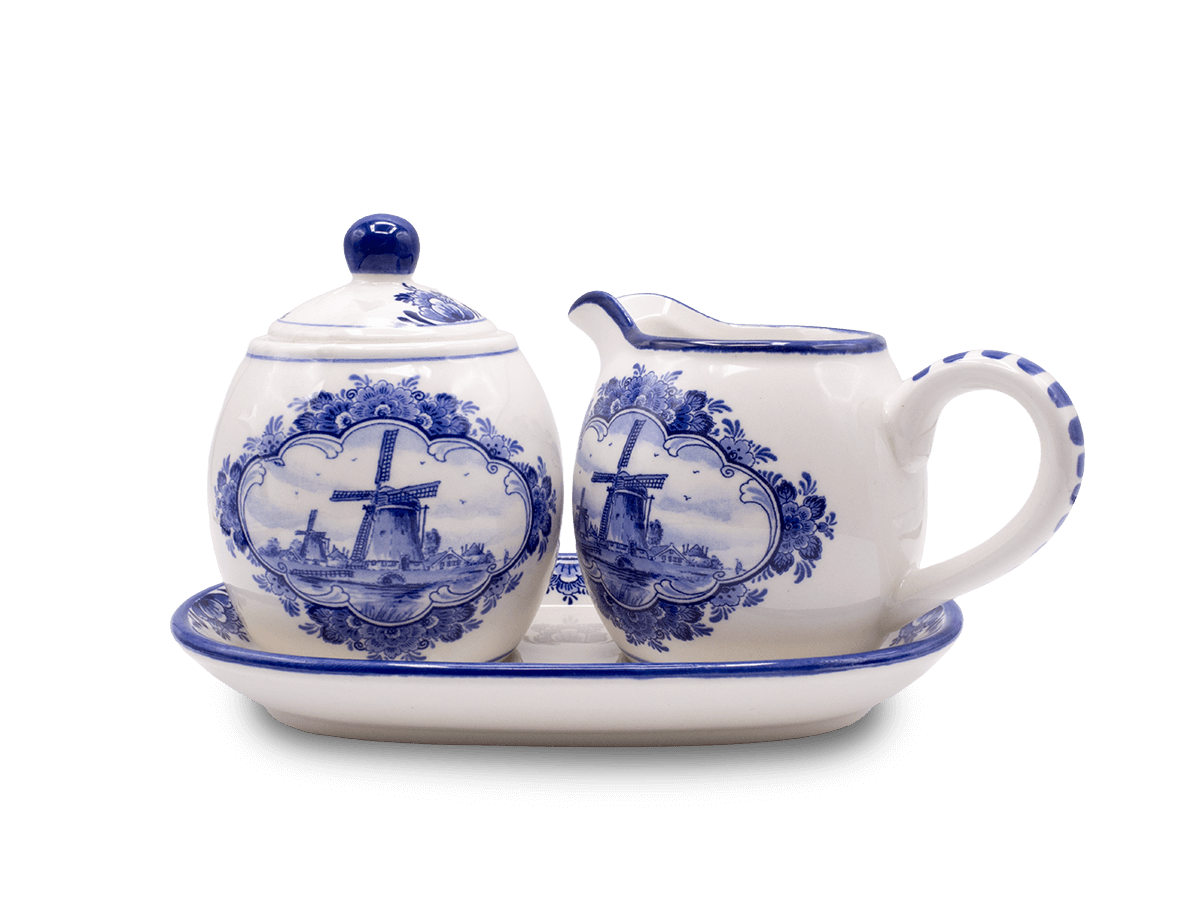Delft Blue - Cream & Sugar Set - Windmill