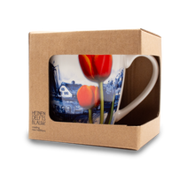 Delft Blue Mug- Red Tulip