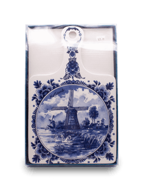 Delft Blue Pot Holder with Windmill