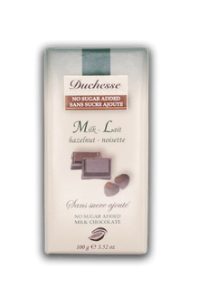 Duchesse Sugar Free Hazelnut Milk Chocolate 100g