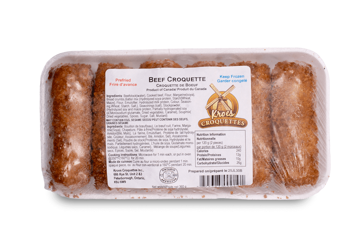 Kroes Pre-Fried Beef Croquettes 6pk