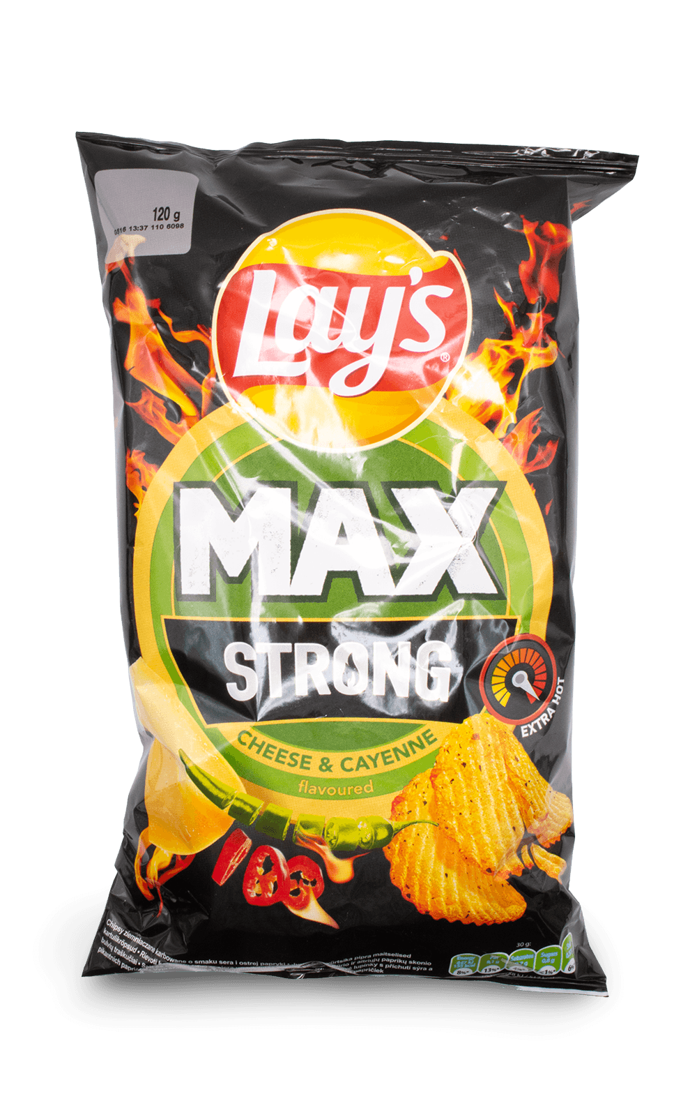 Lays Max Strong Cheese & Cayenne Potato Chips 120g