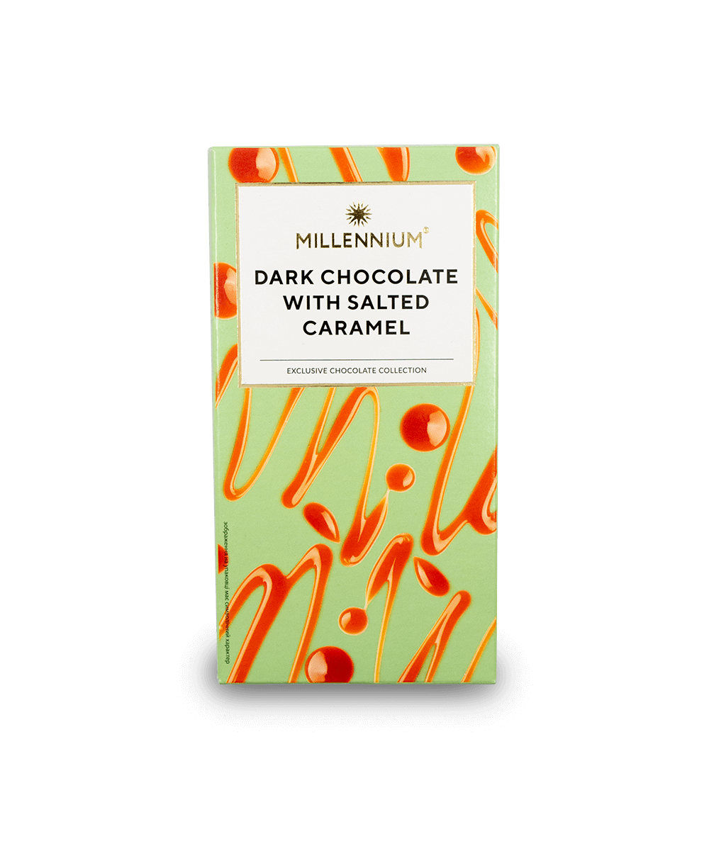 Millenium Chocolates Millenium Chocolate Bar - Dark Chocolate Salted Caramel 100g – The ...
