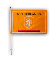 Netherlands Orange Flag on Stick - 12x18"