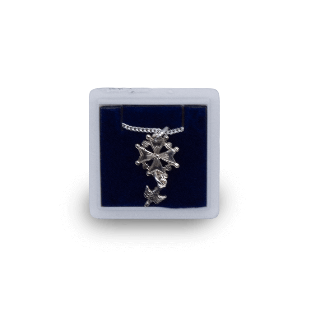 Silver Hugenot Cross with Chain - Small