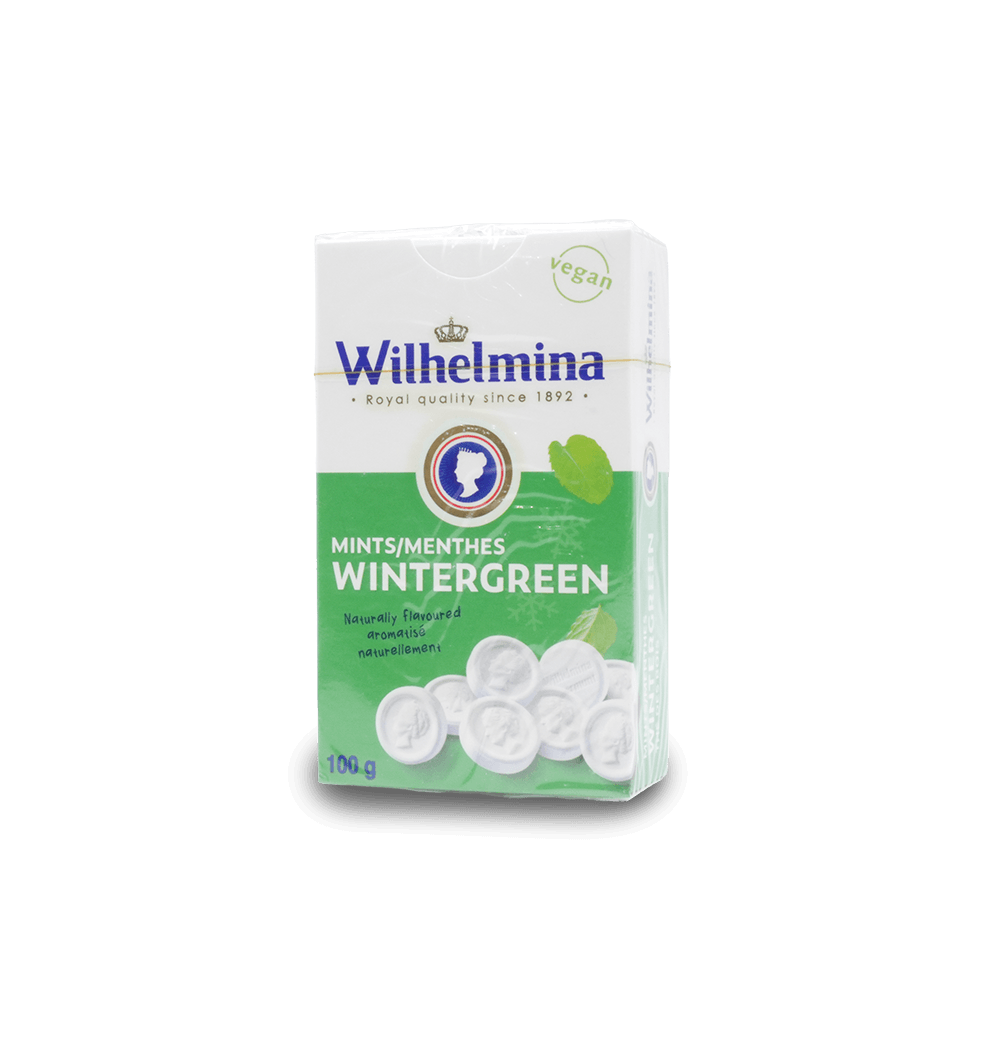Wilhelmina Wintergreen Mints Box 100g