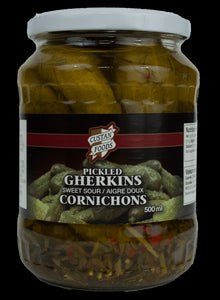 Custan Foods Sweet and Sour Pickled Gherkins 500ml